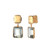 Octagon Green Amethyst Vermeil Drop Earrings