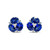 Triple Oval Lab Sapphire Stud Earrings