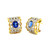 Oval Lab Sapphire Center Vermeil Half Hoop Earrings