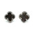 Clover Black Mother of Pearl Halo Stud Earrings