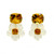 Cushion-cut Citrine with Carved Serpentine Flower Drop Earrings