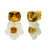 Cushion-cut Citrine with Carved Serpentine Flower Drop Earrings