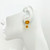 Cushion-cut Citrine with Carved Serpentine Flower Drop Earrings