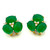 Triple Oval Green Agate Vermeil Earrings