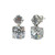 Round and Cushion Cut 6ct CZ Drop Earrings