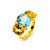 Triple Oval Blue Topaz and Citrine Ring