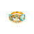 Triple Oval Prasiolite and Blue Topaz Ring