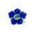 Carved Dumortierite Flower and Oval Blue Topaz Ring