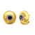 1ct Lab Sapphire Halo Round Button Vermeil Earrings