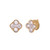 Clover Shape CZ Stud Vermeil Earrings