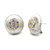 Snowflake-pattern Round Button Two-tone Earrings