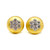 Snowflake-pattern Round Stud Vermeil Earrings