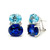 Double Oval Blue Topaz & Lab Sapphire Earrings