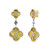 Double Clover Shape Vermeil Drop Earrings