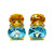 Double Oval Citrine & Blue Topaz Earrings