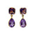 Cushion and Pear Shape Amethyst Drop Earrings
