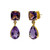 Cushion and Pear Shape Amethyst Drop Earrings