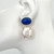 Oval Lapis Lazuli and Cultured Flat Baroque Pearl Drop Earrings