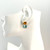 Oval Citrine & Cushion Blue Topaz Button Earrings