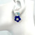 Cushion-cut Blue Topaz with Carved Lapis Lazuli Flower Drop Earrings