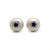 1ct Lab Sapphire Halo Round Stud Two-tone Earrings