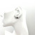 1ct Lab Sapphire Halo Round Stud Two-tone Earrings