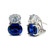 Double Oval White Topaz & Lab Sapphire Earrings