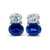 Double Oval White Topaz & Lab Sapphire Earrings