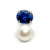 Oval Blue Sapphire and Cultured Pearl Earrings
