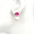 Oval Lab Pink Sapphire and Cultured Pearl Drop Earrings