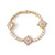 Halo Marquis Flower Vermeil Station Bracelet