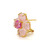 4 Petal Morganite with Pink Sapphire Center Flower Earrings