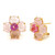4 Petal Morganite with Pink Sapphire Center Flower Earrings