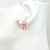 4 Petal Morganite with Pink Sapphire Center Flower Earrings