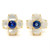Large 4 Petal Mother of Pearl with Blue Sapphire Flower Earrings