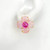 Large 4 Petal Morganite with Pink Sapphire Flower Earrings