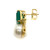Octagon Green Onyx and Cultured Pearl Earrings