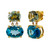 Double Oval Prasiolite and Blue Topaz Drop Earrings