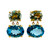 Double Oval Prasiolite and Blue Topaz Drop Earrings
