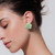 Carved Green Aventurine Flower Earrings