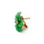 Carved Green Aventurine Flower Earrings
