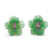Carved Green Aventurine Flower Earrings