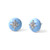 Flower Pattern Round Turquoise Enamel Stud Earrings