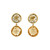 Double Round Green Amethyst and Citrine Drop Earrings