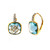 Cushion Blue Topaz Dangle Earrings