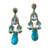 Pear-shape Turquoise and Blue Topaz Chandelier Earrings