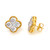 Clover CZ Button Vermeil Earrings