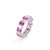 Octagon Faux Diamond and Lab Ruby Infinity Band Ring