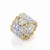 Oval Faux Canary Diamond Center Diamond Pattern Wide Band Ring