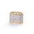 Diamond Pattern CZ Wide Band Vermeil Ring